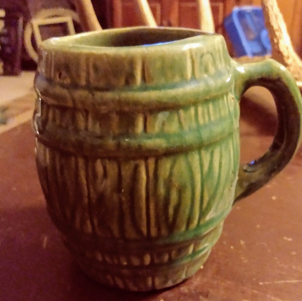 Vintage McCoy Green Glazed Mug